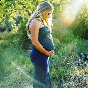 Blue maternity dress